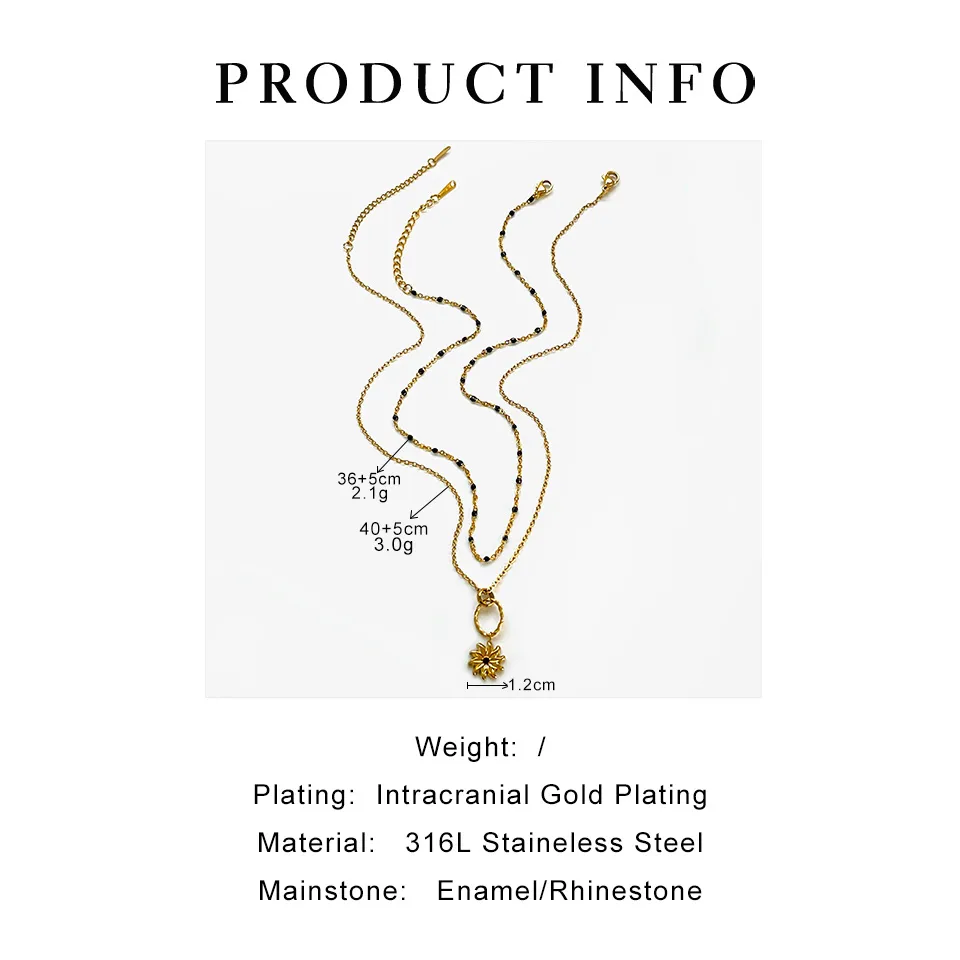 Basic Simple Style Flower 316L Stainless Steel  Irregular Rhinestones 18K Gold Plated Women's Pendant Necklace display picture 1