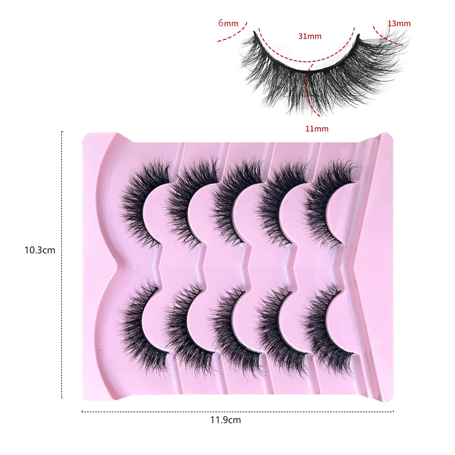 Elegant Solid Color Synthetic Fibre False Eyelashes A Set Of 5 Pairs display picture 4
