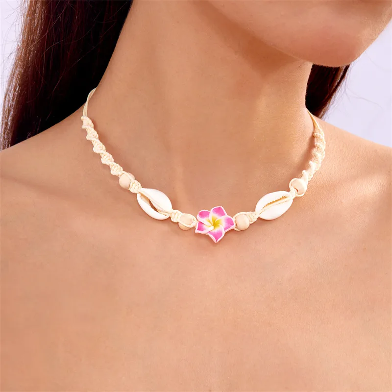 Hawaiian Tropical Modern Style Flower Shell Women's Necklace display picture 11