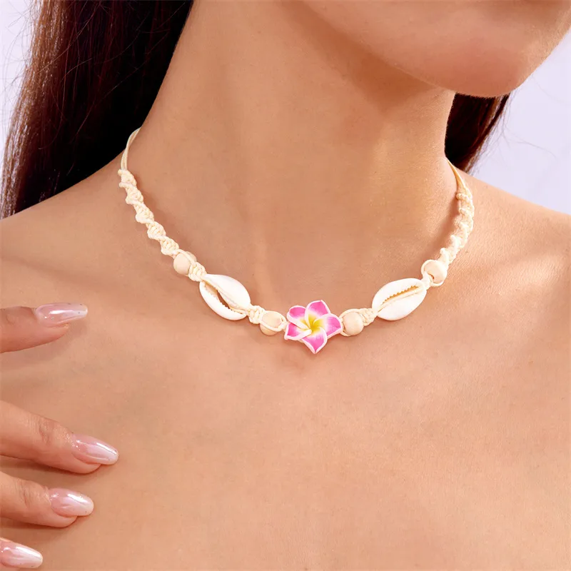 Hawaiian Tropical Modern Style Flower Shell Women's Necklace display picture 12