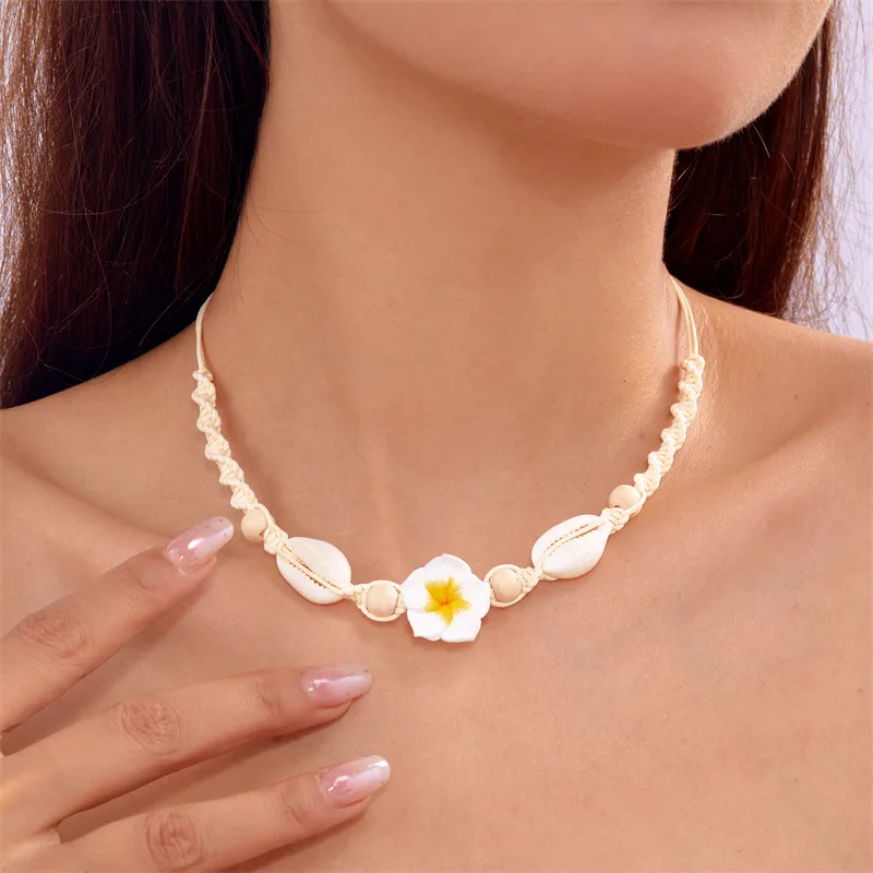 Hawaiian Tropical Modern Style Flower Shell Women's Necklace display picture 16