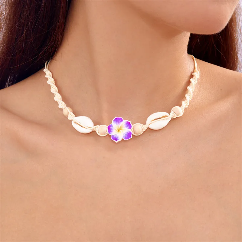 Hawaiian Tropical Modern Style Flower Shell Women's Necklace display picture 26