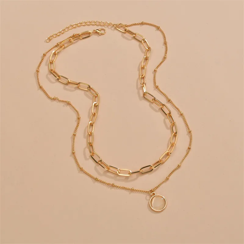 Elegant Glam Vintage Style Round Heart Shape Eye Imitation Pearl Alloy Women's Layered Necklaces Pendant Necklace display picture 37