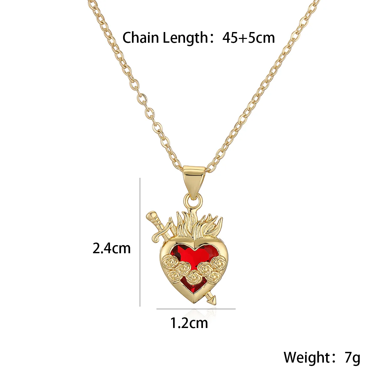 Retro Simple Style Heart Shape Copper Women's Pendant Necklace display picture 1