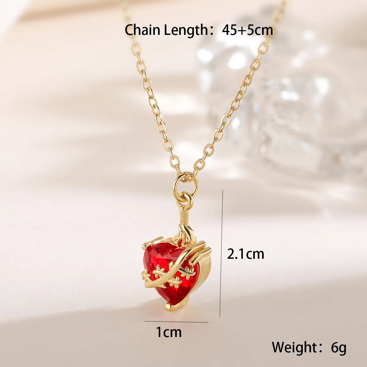 Retro Simple Style Heart Shape Copper Women's Pendant Necklace display picture 3