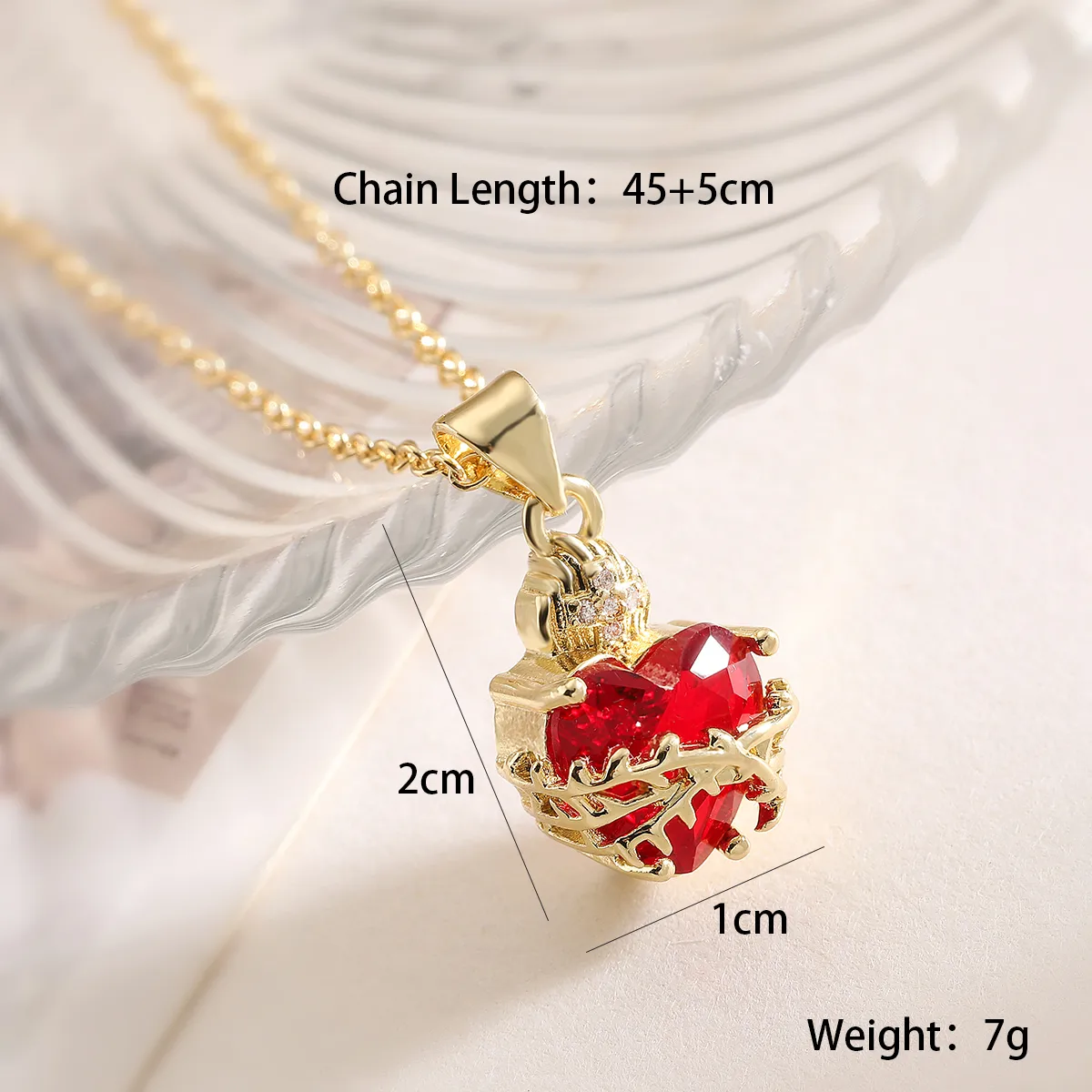 Retro Simple Style Heart Shape Copper Women's Pendant Necklace display picture 4
