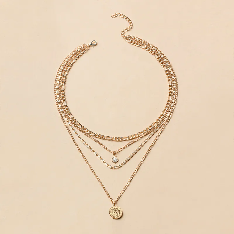 Elegant Glam Vintage Style Round Heart Shape Eye Imitation Pearl Alloy Women's Layered Necklaces Pendant Necklace display picture 14