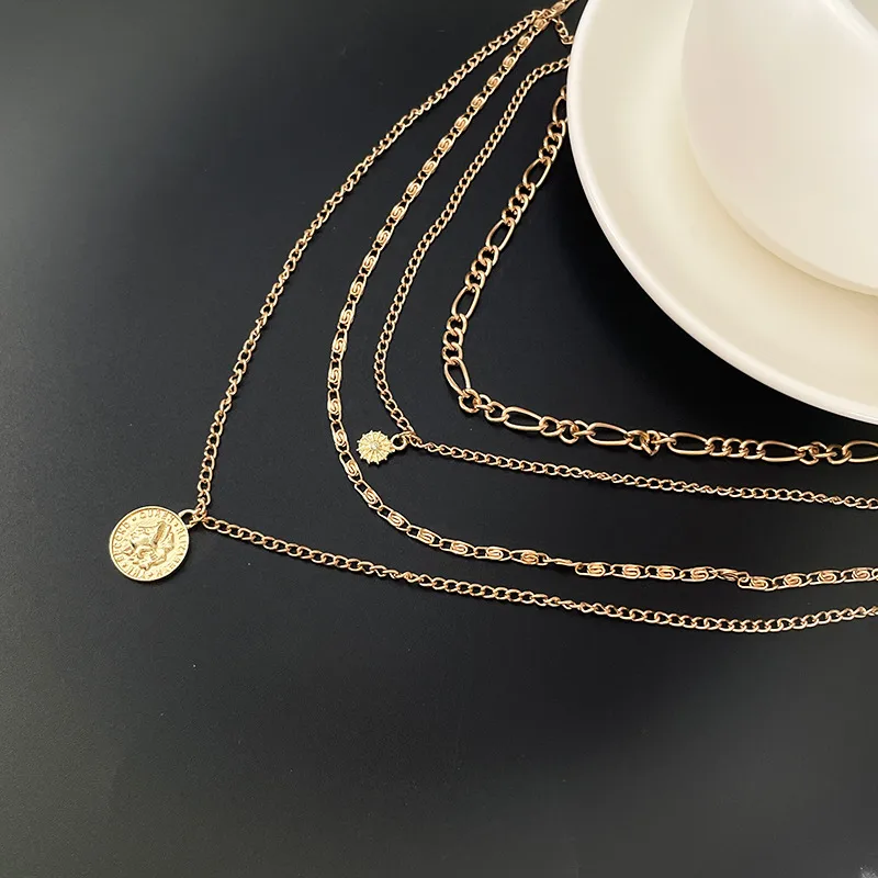 Elegant Glam Vintage Style Round Heart Shape Eye Imitation Pearl Alloy Women's Layered Necklaces Pendant Necklace display picture 13