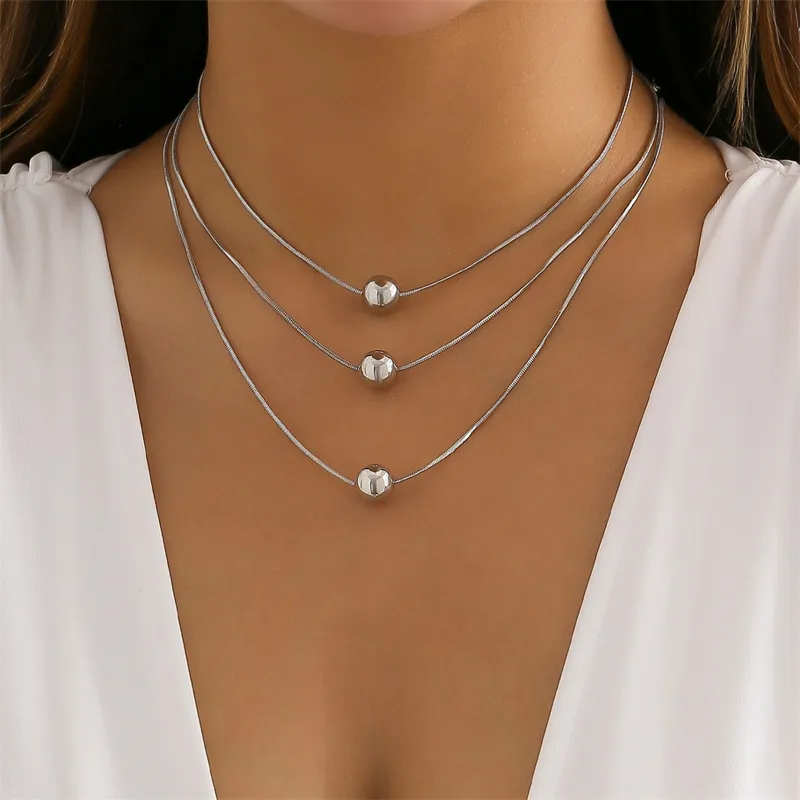 Elegant Glam Vintage Style Round Heart Shape Eye Imitation Pearl Alloy Women's Layered Necklaces Pendant Necklace display picture 22