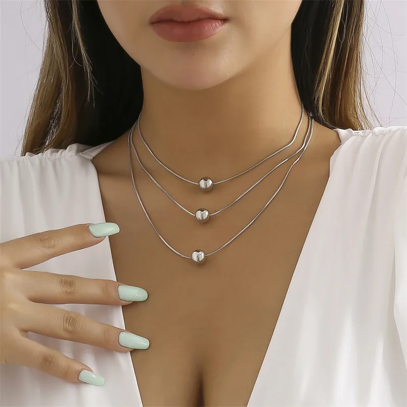 Elegant Glam Vintage Style Round Heart Shape Eye Imitation Pearl Alloy Women's Layered Necklaces Pendant Necklace display picture 25