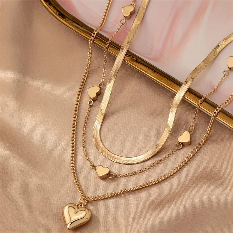 Elegant Glam Vintage Style Round Heart Shape Eye Imitation Pearl Alloy Women's Layered Necklaces Pendant Necklace display picture 33