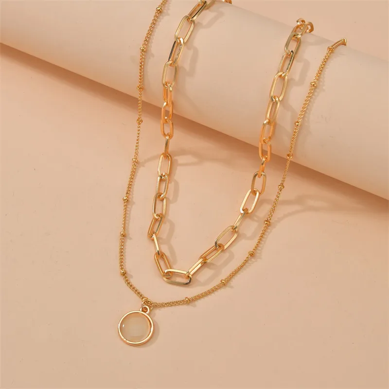 Elegant Glam Vintage Style Round Heart Shape Eye Imitation Pearl Alloy Women's Layered Necklaces Pendant Necklace display picture 39