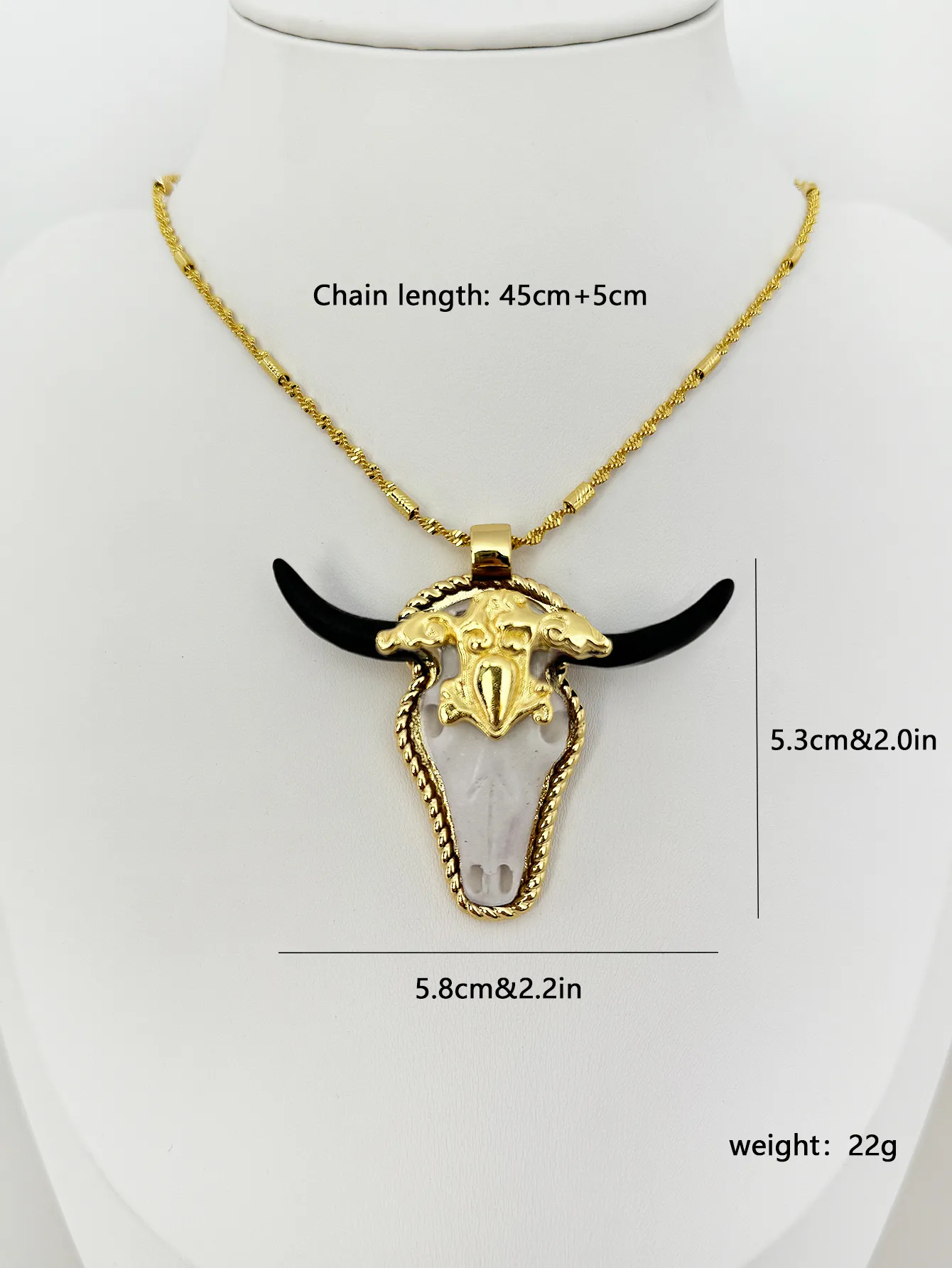 Vintage Style Rock Animal Resin Brass Plating Zircon 18K Gold Plated Women's Pendant Necklace display picture 2