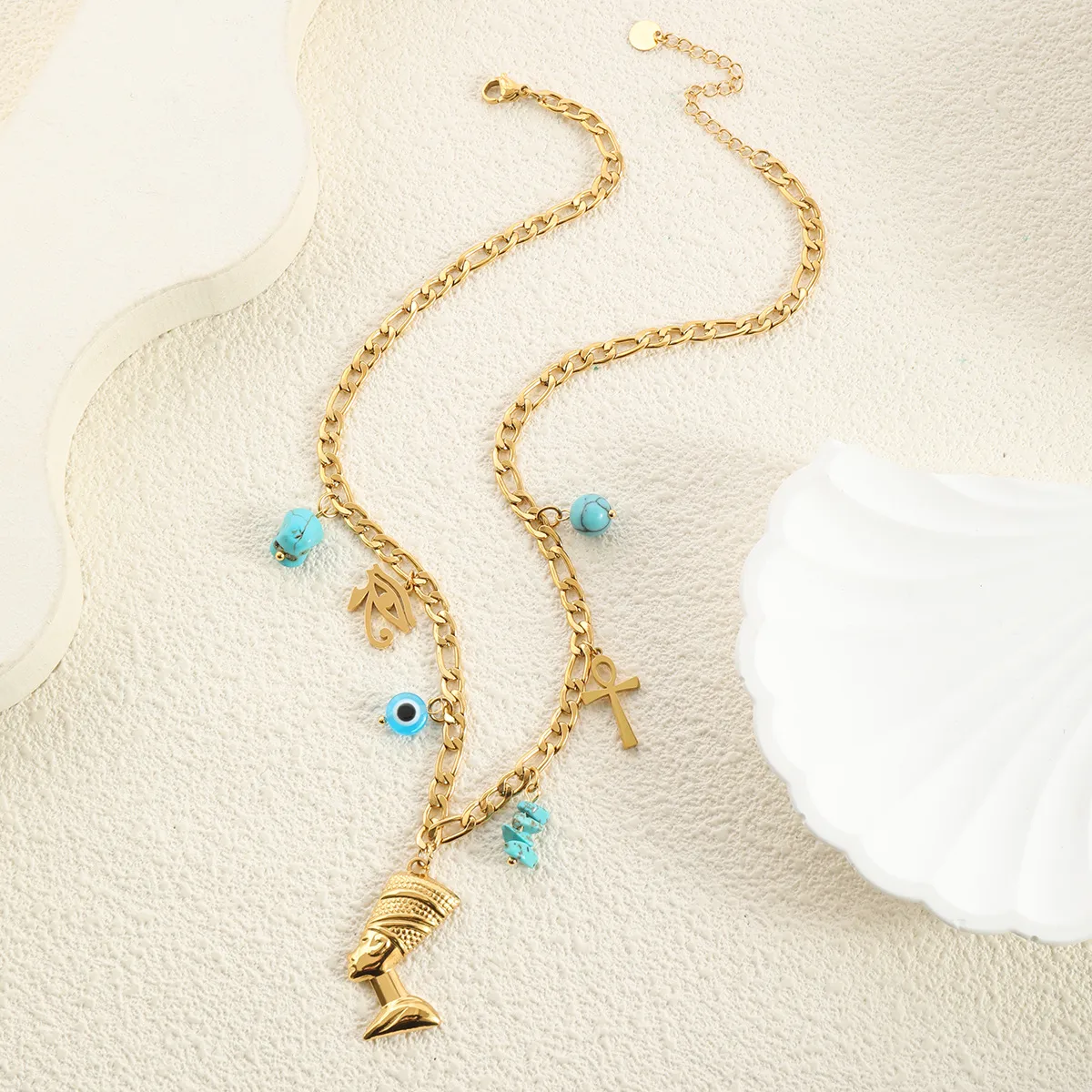 Vacation Beach Modern Style Heart Shape Bow Knot Titanium Steel Women's Multi Charms Necklace display picture 2