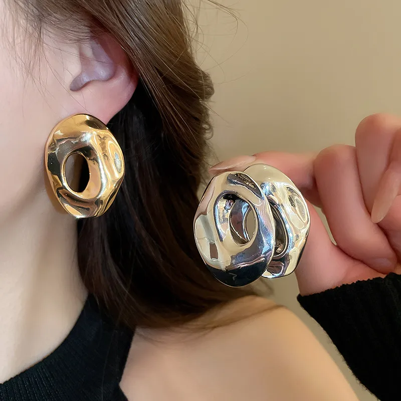 1 Pair Vintage Style Simple Style Geometric Plating Alloy Ear Studs display picture 1