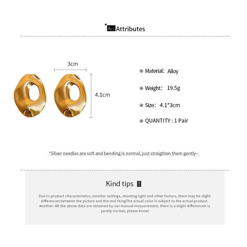 1 Pair Vintage Style Simple Style Geometric Plating Alloy Ear Studs display picture 2