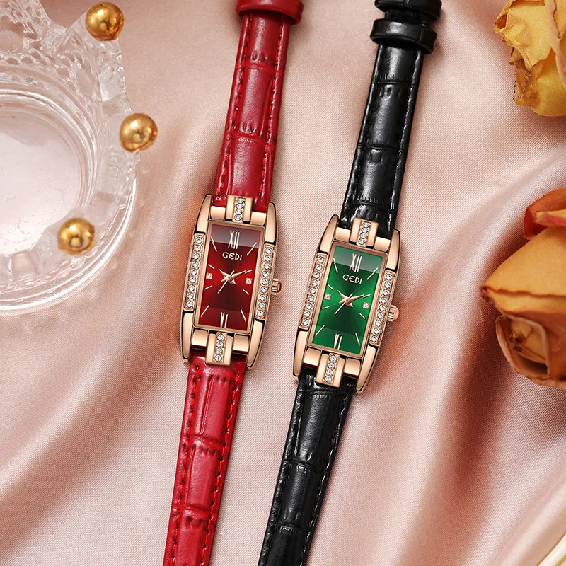 Retro Solid Color Buckle Quartz display picture 1