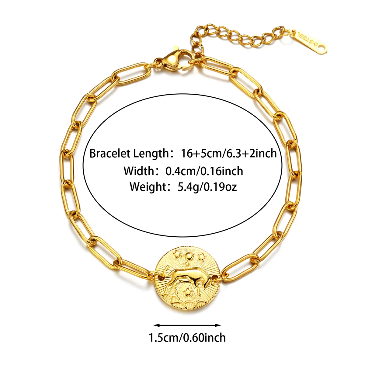 Classic Style Animal Constellation 304 Stainless Steel Women's Bracelets display picture 1