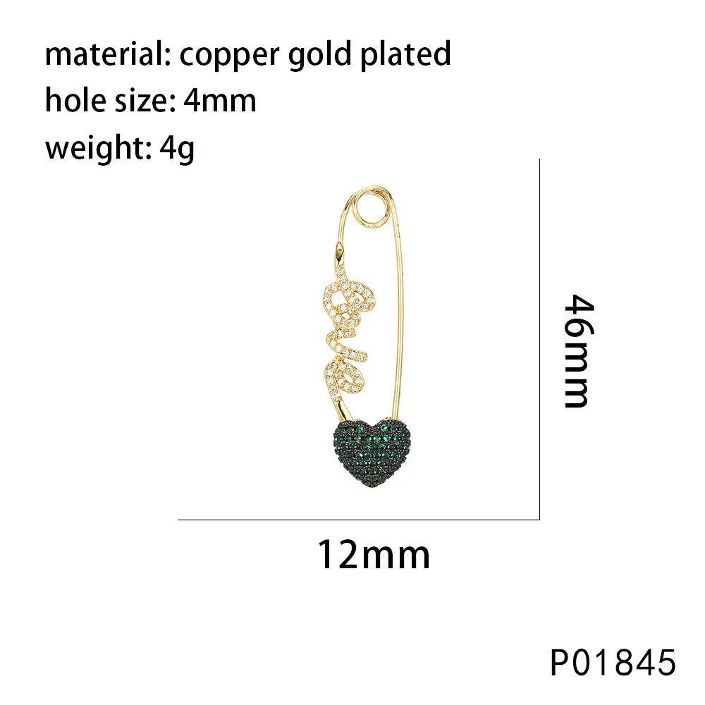 IG Style Paper Clip Letter Heart Shape Copper Inlay Zircon DIY Ornament Accessories display picture 3