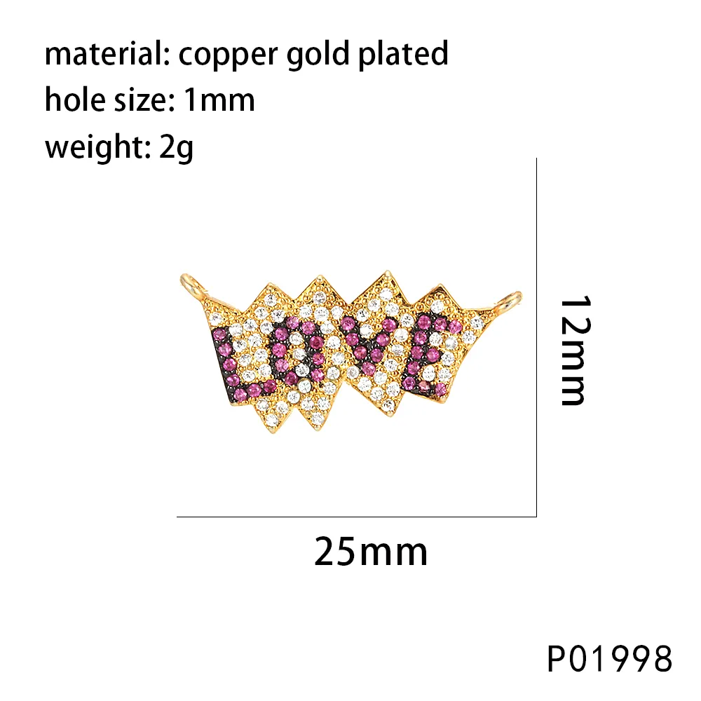 IG Style Paper Clip Letter Heart Shape Copper Inlay Zircon DIY Ornament Accessories display picture 6
