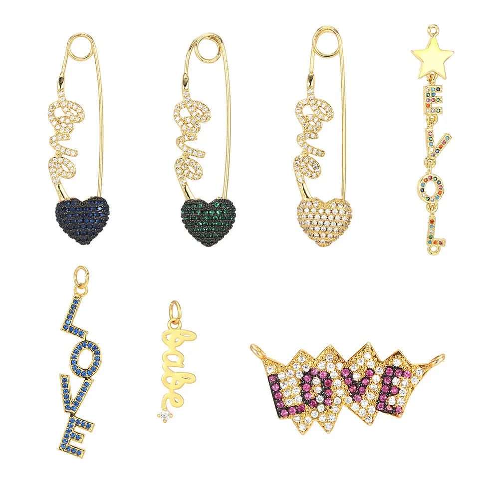 IG Style Paper Clip Letter Heart Shape Copper Inlay Zircon DIY Ornament Accessories display picture 8