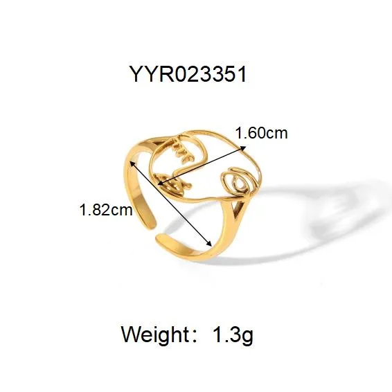 Vacation Classic Style Heart Shape 304 Stainless Steel Heart Flowers Hollow Out 18K Gold Plated Unisex Rings display picture 12