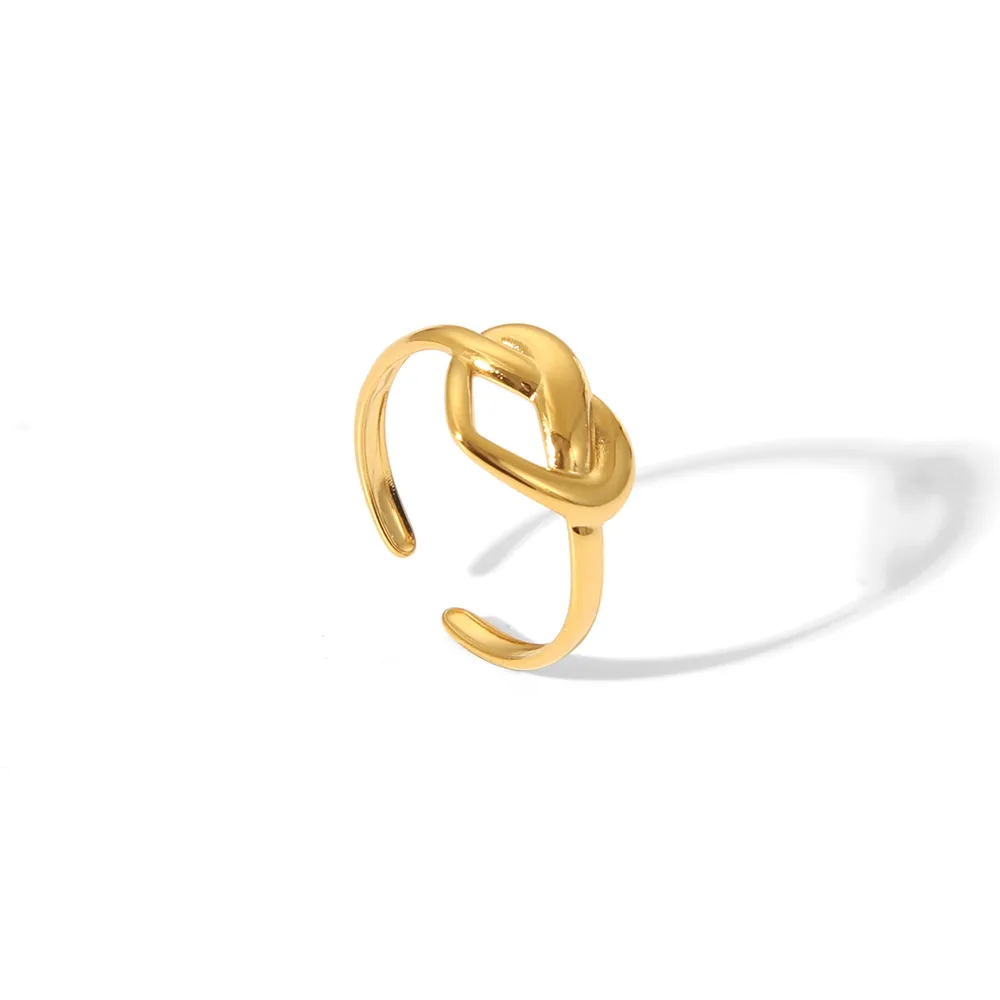 Vacation Classic Style Heart Shape 304 Stainless Steel Heart Flowers Hollow Out 18K Gold Plated Unisex Rings display picture 20