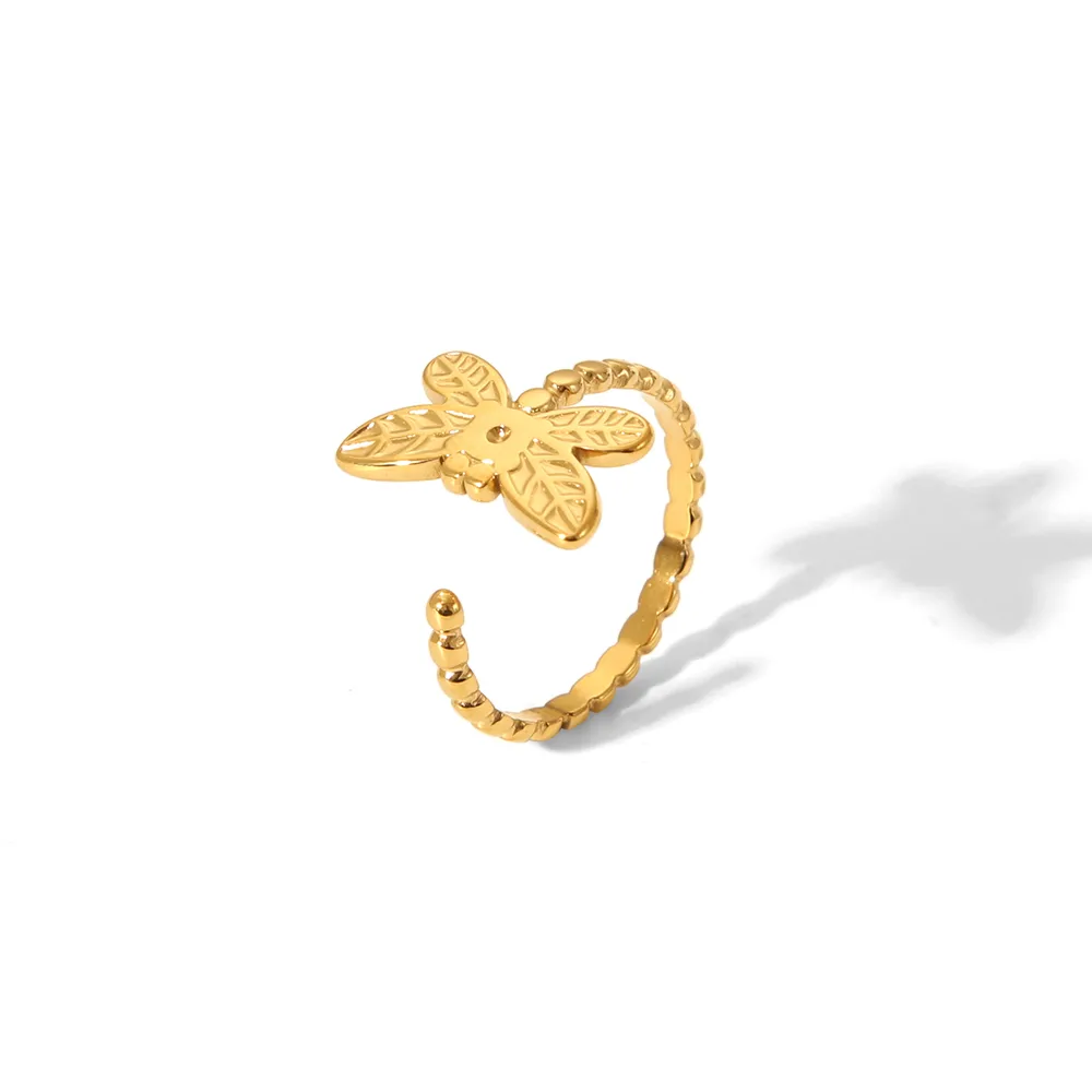 Vacation Classic Style Heart Shape 304 Stainless Steel Heart Flowers Hollow Out 18K Gold Plated Unisex Rings display picture 25