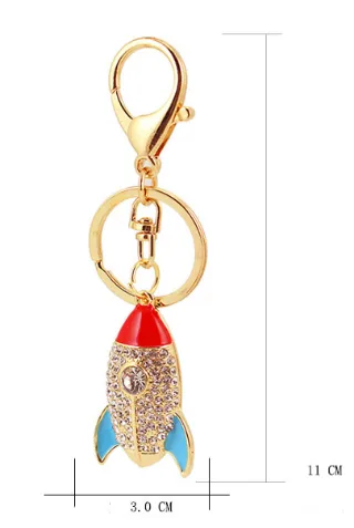 Cute Rocket Zinc Alloy Spray Paint Plating Rhinestones Unisex Keychain display picture 6