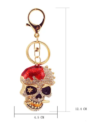 Hip-Hop Skull Zinc Alloy Painted Plating Rhinestones Unisex Keychain display picture 19