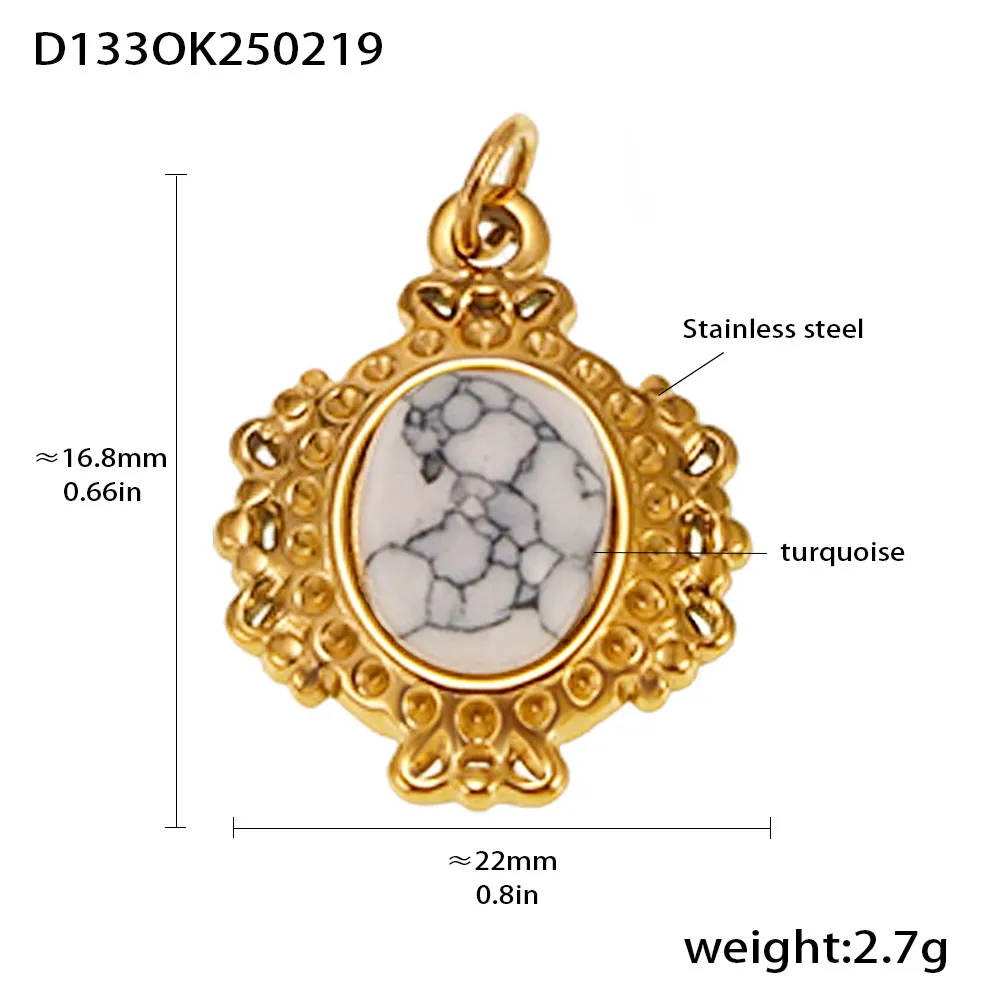 18K Gold Plated Geometric Pendant display picture 2