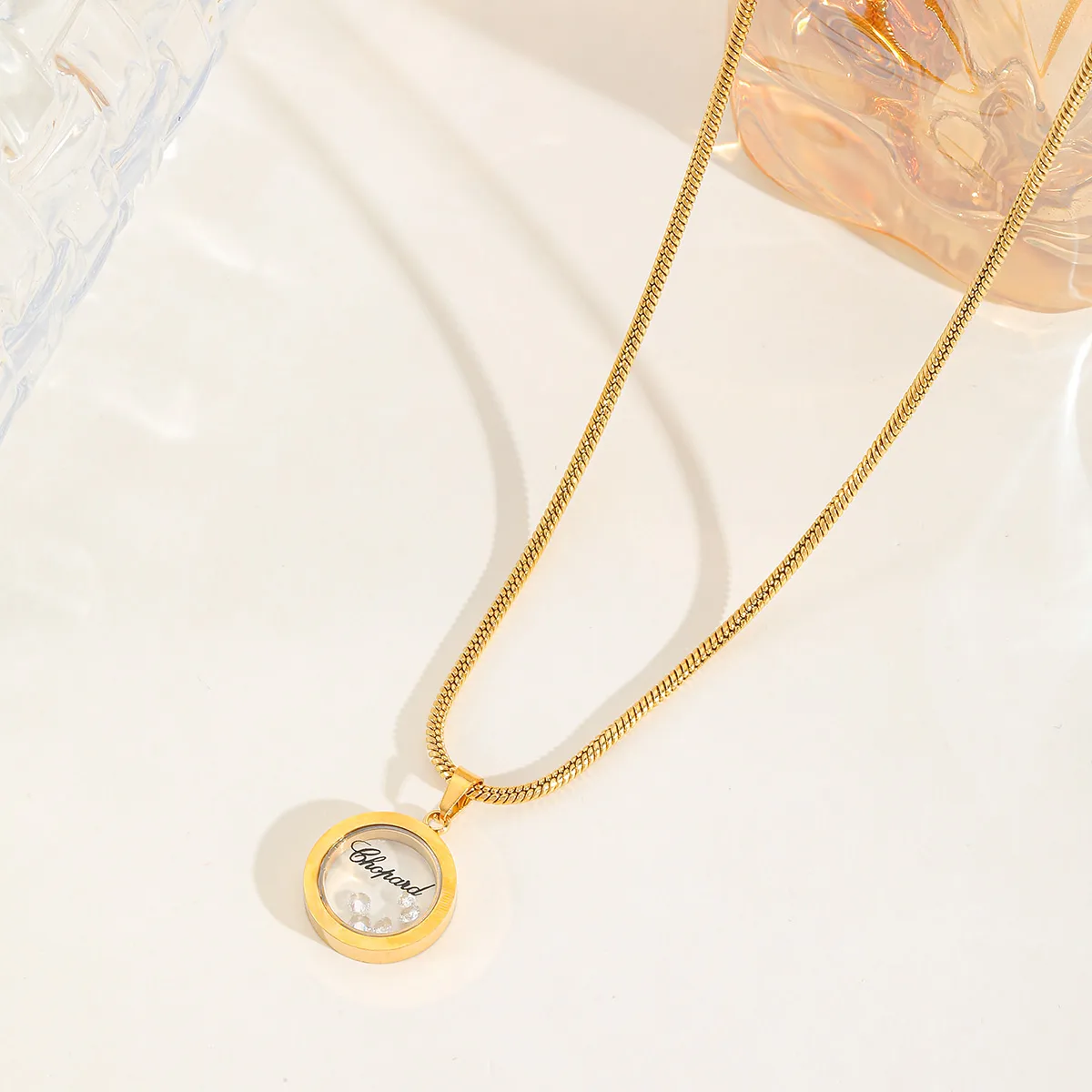 Casual Cute Commute Round Oval Heart Shape 316 Stainless Steel  Plating Inlay Zircon 18K Gold Plated Valentine'S Day Women's Pendant Necklace display picture 3