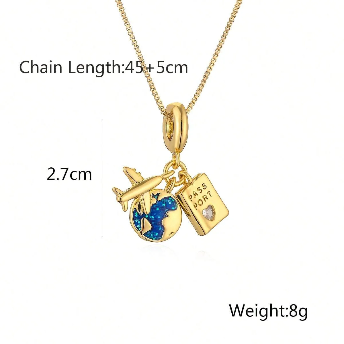 Casual Vintage Style Camera Airplane Alloy Copper Women's Pendant Necklace display picture 2