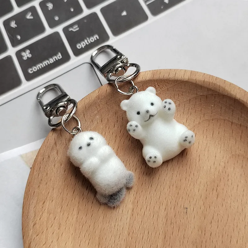IG Style Cute Sweet Animal Alloy Resin Flocking Bag Pendant Keychain display picture 2