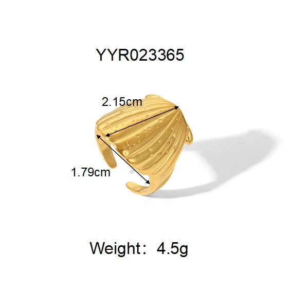 Sexy Tropical Cactus Leaf 304 Stainless Steel Natural Stone 18K Gold Plated Unisex Open Rings display picture 15