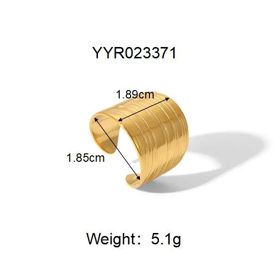 Sexy Tropical Cactus Leaf 304 Stainless Steel Natural Stone 18K Gold Plated Unisex Open Rings display picture 22