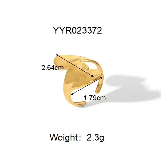 Sexy Tropical Cactus Leaf 304 Stainless Steel Natural Stone 18K Gold Plated Unisex Open Rings display picture 21