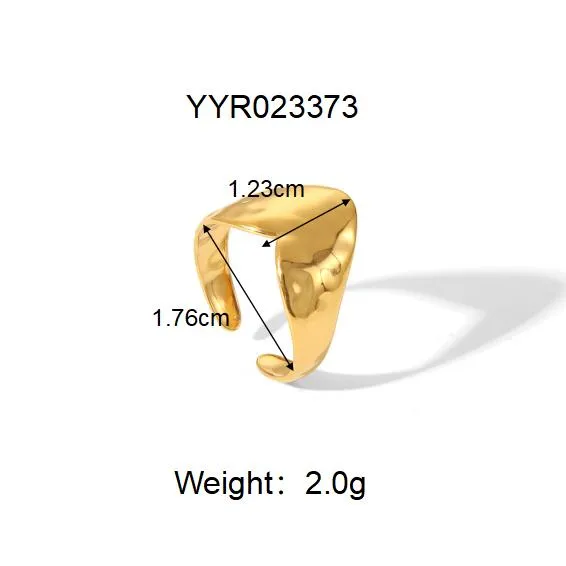 Sexy Tropical Cactus Leaf 304 Stainless Steel Natural Stone 18K Gold Plated Unisex Open Rings display picture 23