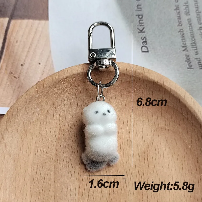 IG Style Cute Sweet Animal Alloy Resin Flocking Bag Pendant Keychain display picture 3