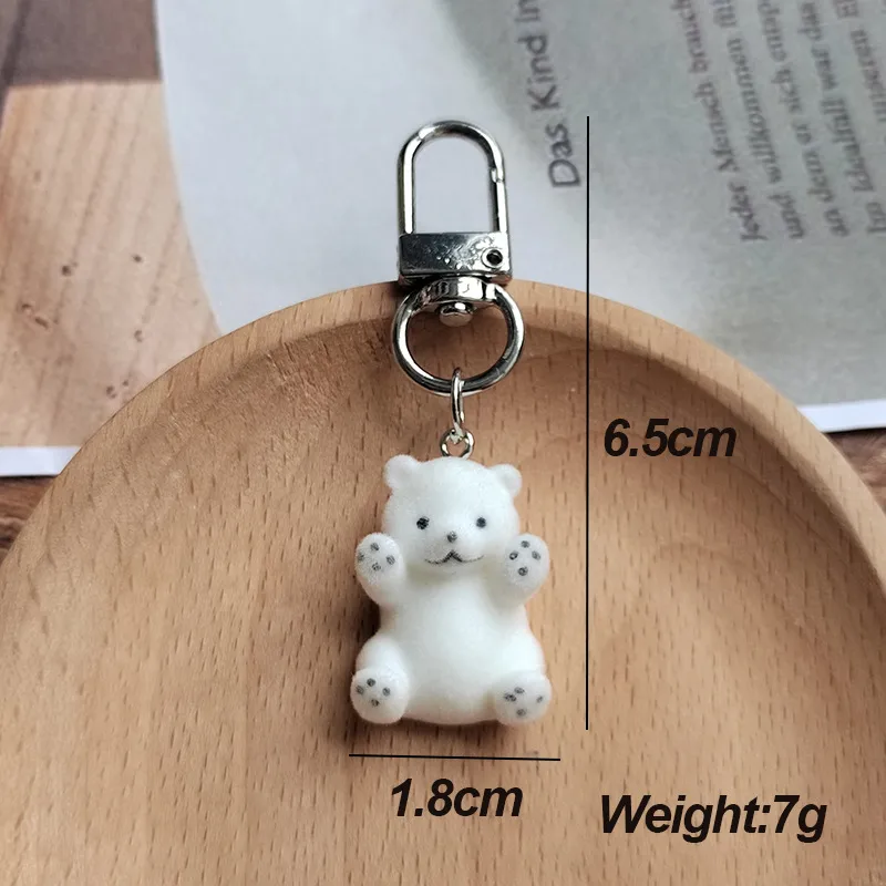 IG Style Cute Sweet Animal Alloy Resin Flocking Bag Pendant Keychain display picture 4