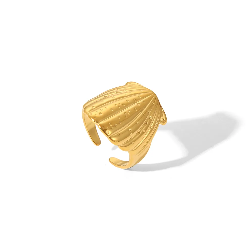 Sexy Tropical Cactus Leaf 304 Stainless Steel Natural Stone 18K Gold Plated Unisex Open Rings display picture 28