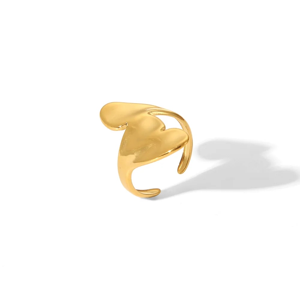 Sexy Tropical Cactus Leaf 304 Stainless Steel Natural Stone 18K Gold Plated Unisex Open Rings display picture 27