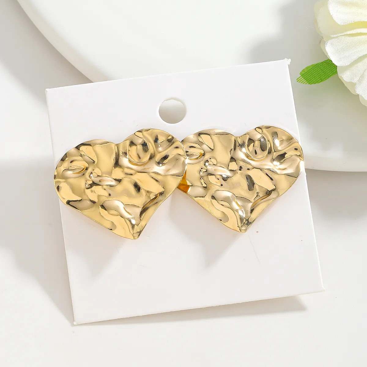 1 Pair Vacation Classic Style Heart Shape Flower Imitation Pearl Alloy Ear Studs display picture 4