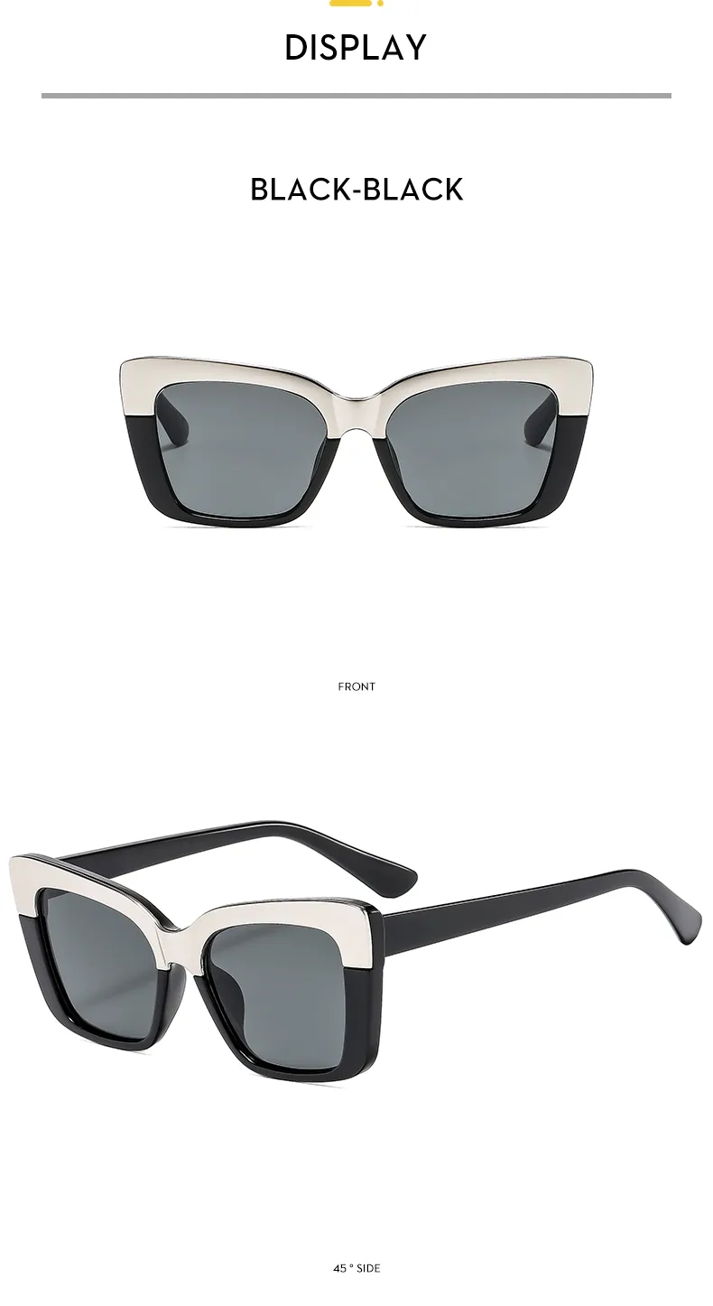 Casual Color Block Ac Square Full Frame Glasses display picture 8