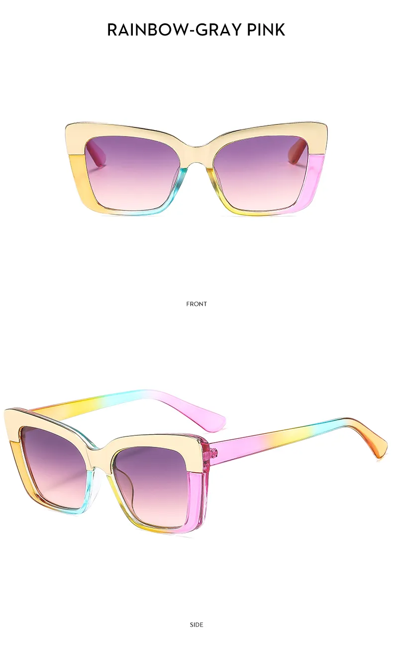 Casual Color Block Ac Square Full Frame Glasses display picture 15