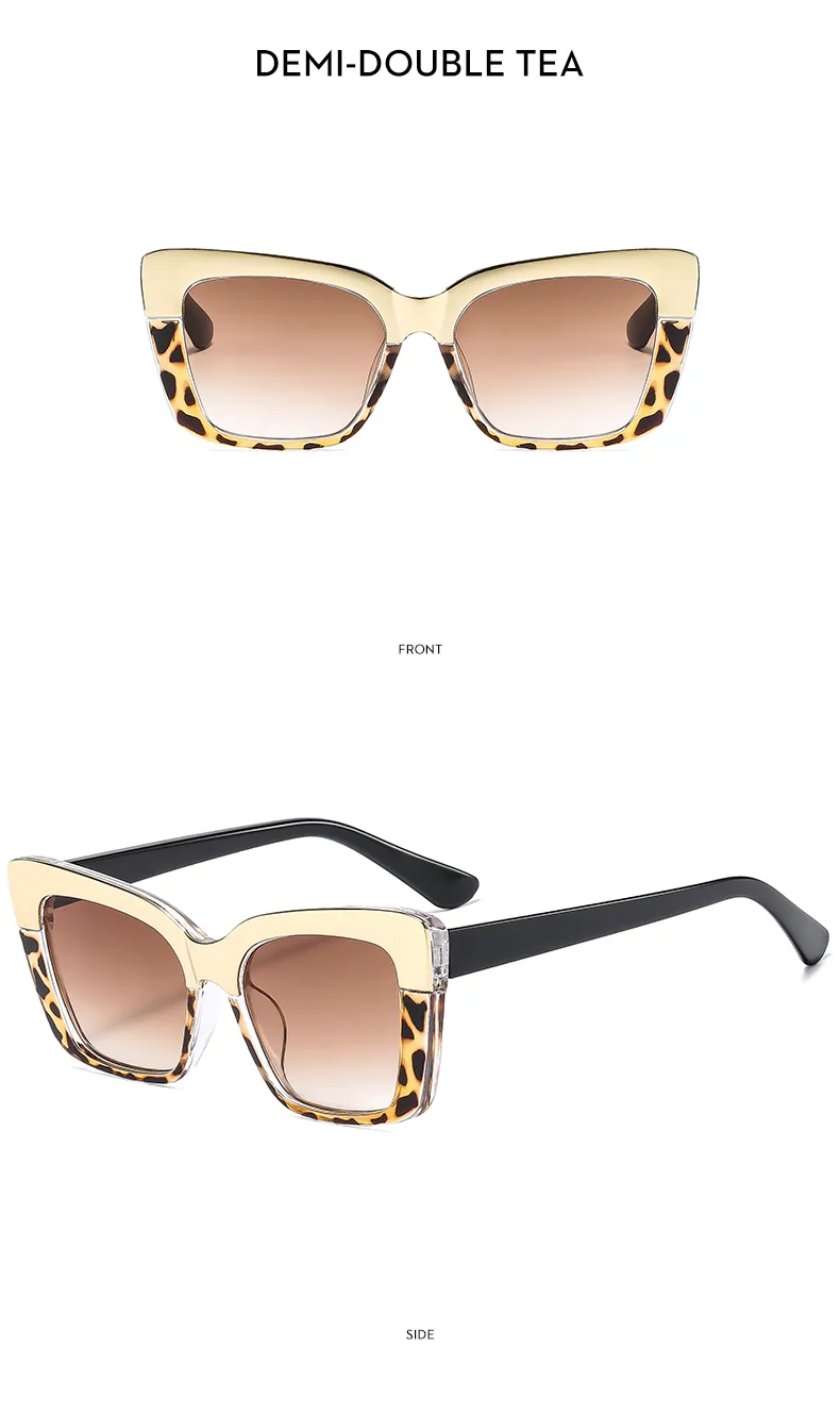 Casual Color Block Ac Square Full Frame Glasses display picture 13