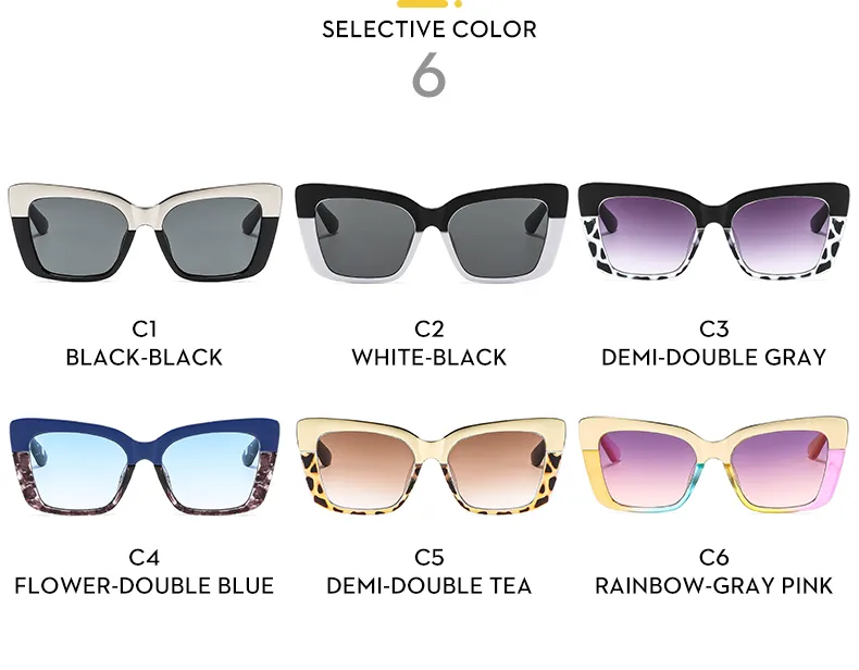 Casual Color Block Ac Square Full Frame Glasses display picture 12