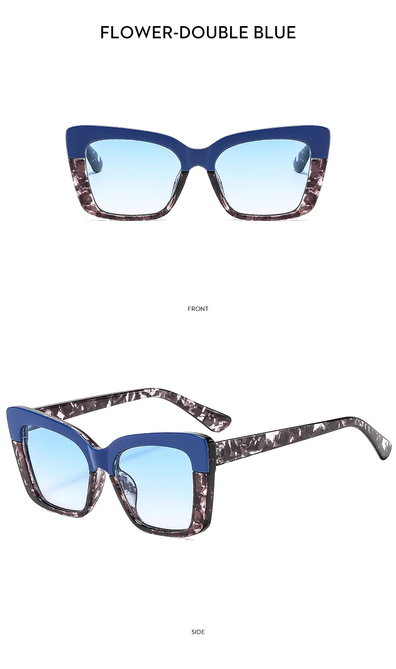 Casual Color Block Ac Square Full Frame Glasses display picture 14