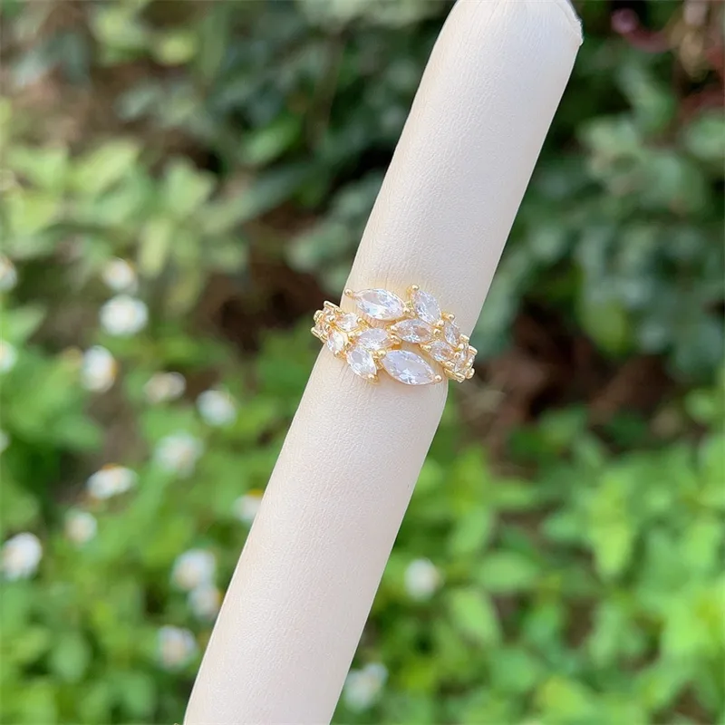 Classic Style Geometric Heart Shape Copper Inlay Zircon 18K Gold Plated Women's Open Rings display picture 7
