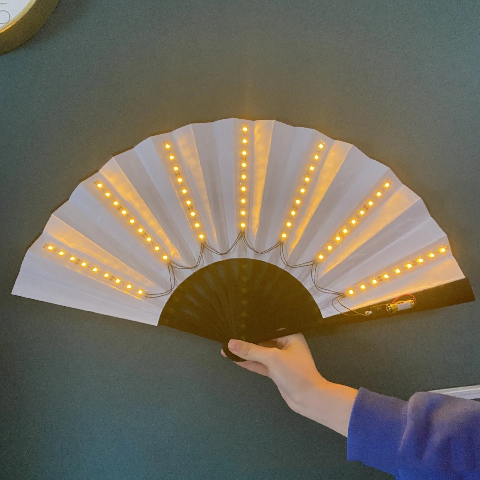 Punk Solid Color Raw Silk Fan Fans & Heating display picture 7